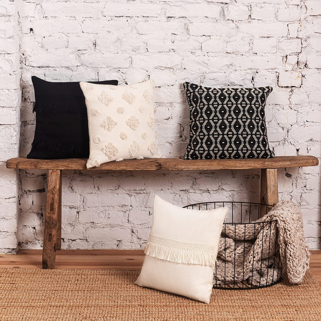 Decorative Throw Pillow Covers - Set of 3 (Farmhouse Luxe Collection)